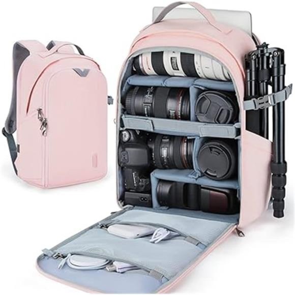 Camera Backpack, DSLR SLR Camera Bag Backpack Fits 15.6 Inch Laptop,Anti-Theft - Picture 7 of 7